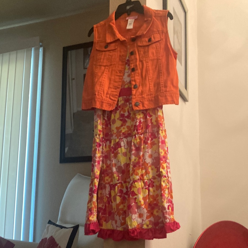 Orange Dress with Orange Vest